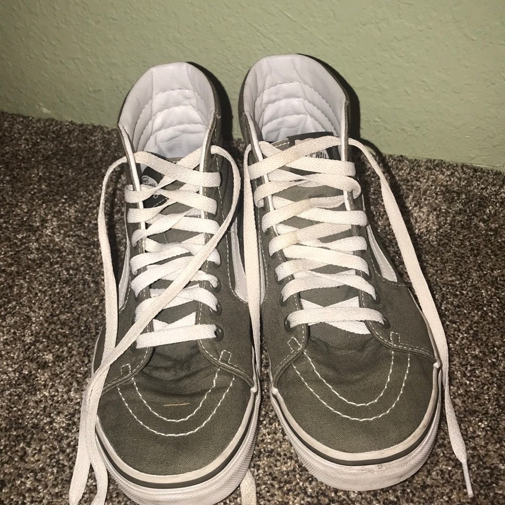 Sage green hi top vans